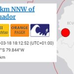 Fuerte terremoto en Ecuador de M 6.8